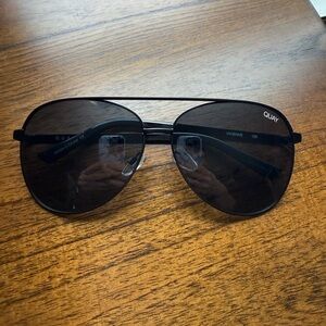 Quay Australia Black Oversized Aviator Sunglasses